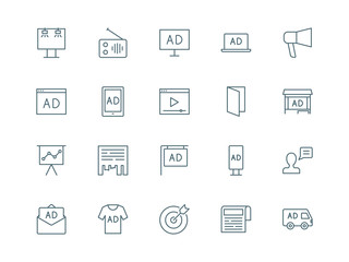 Advertising set of vector icons