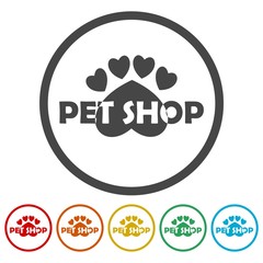 Pet shop icons set - vector illustration 