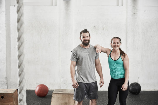 Couple in cross training gym