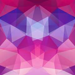 Abstract mosaic background. Triangle geometric background. Design elements. Vector illustration. Pink, purple, blue colors.