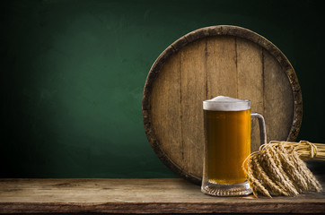 Wooden oak barrel isolated on white background