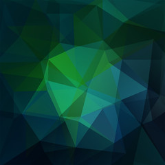 Abstract background consisting of dark green, blue triangles. Geometric design for business presentations or web template banner flyer. Vector illustration