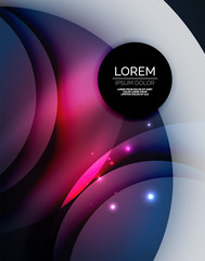 Overlapping circles on glowing abstract background