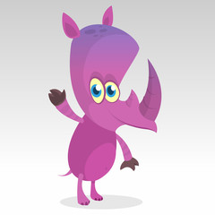 Cute Safari Rhino. Vector Illustration
