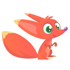 Cute cartoon  fox character. Vector illustration