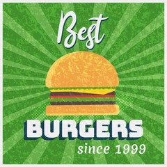 Vector poster for burgers ad