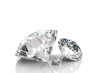 diamond on white background (high resolution 3D image)