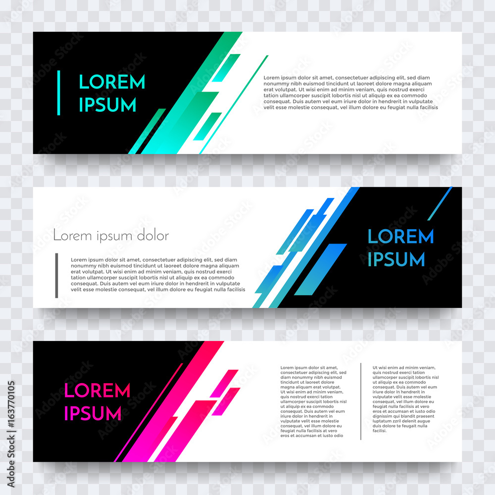 Aufkleber Modern web banner vector color abstract template
