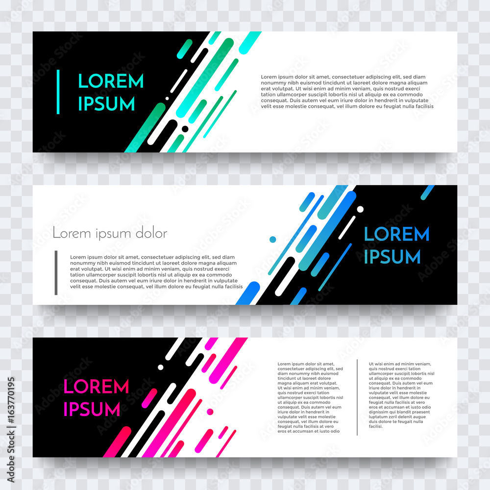 Aufkleber Web banner vector template of color abstract modern background