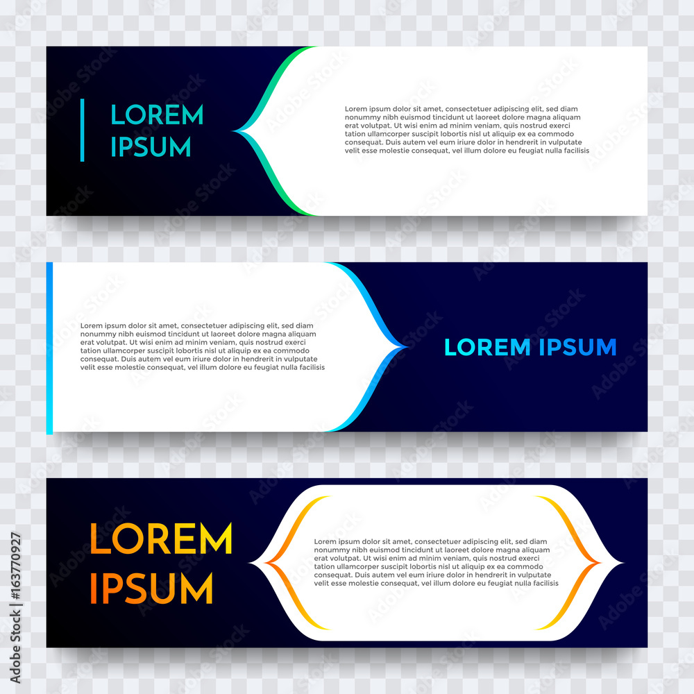 Aufkleber Abstract geometric web banner vector gradient template