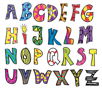 ABC Scribble Font Vektor