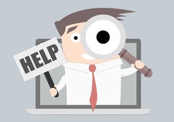 Businessman Help Laptop