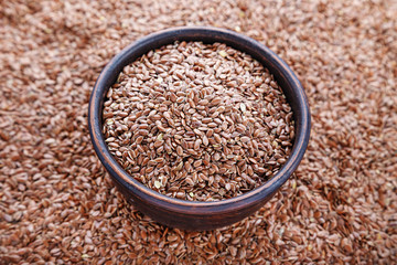 Flax seeds in a plate