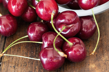 Sweet cherries close-up