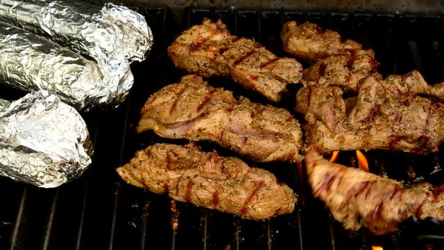 steaks on the grill