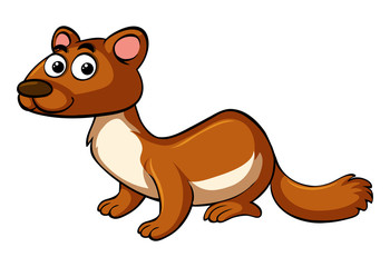 Obraz premium Brown mongoose on white background
