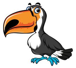 Toucan bird with happy face