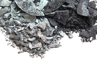 Close up of crushed eyeshadow cosmetic powder