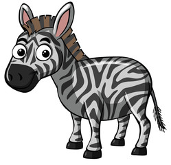 Fototapeta na wymiar Cute zebra with happy face