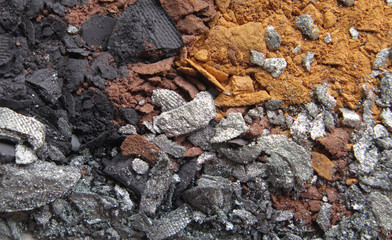 Close up of crushed eyeshadow cosmetic powder