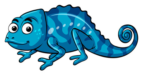 Blue lizard with happy face