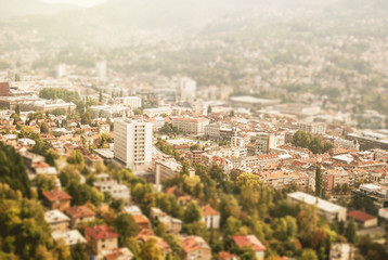 Aerial view on Sarajevo city, Bosnia and Herzegovina