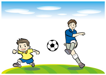 親子でサッカー