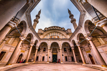  Exterior view of of Nuruosmaniye Mosque. The mosque was commissioned from the order of Sultan Mahmut I beginning in 1748 and completed by Sultan Osman III in 1755