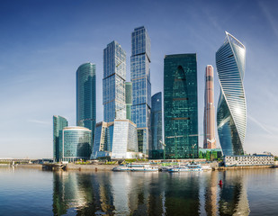 Fototapeta na wymiar Morning panoramic view of Moscow-City - International Business Center, Moscow , Russia.