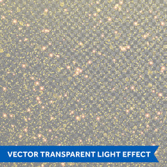Gold partciles glitter or vector sparkling stars light on transparent background