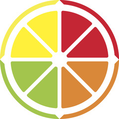 Vector icon for lemon, orange, lime and grapefruit