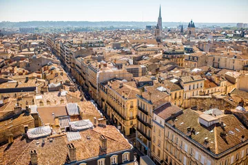  Aerial cityscape view on the old town of Bordeaux city during the sunny day in France © rh2010