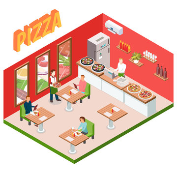 Isometric Pizzeria Background