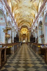 Fototapeta na wymiar VELEHRAD, CZECH REPUBLIC - JULY 3, 2017. Basilica of Saint Cyrillus and Methodius in Velehrad village, Moravia, Czech republic. 