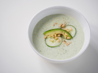 Cucumber yogurt vegetarian soup
