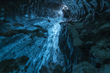 Icelandic ice cave at the Skaftafell glacier