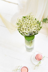 Lilies of the valley on a white background