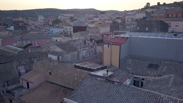 flying backward revealing cathedral of Furla Sicily