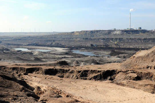 view into a coal mine with its coal factory