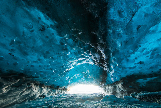 Icelandic ice cave at the Skaftafell glacier