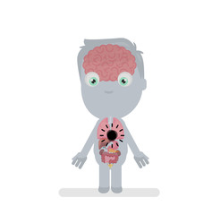 Human body anatomy vector illustration: Heart problems