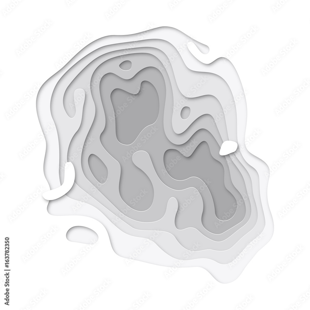Aufkleber paper cut layers of topography paper cut vector art background texture website template