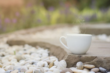 Obraz na płótnie Canvas Morning coffee in garden. 