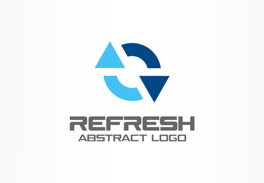 Abstract logo for business company. Corporate identity design element. Exchange currencies, synchronization, refresh arrows logotype idea. Circle mix, bank, recycle concept. Colorful Vector icon