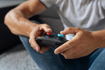 Progressive smart man using controller