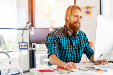 Young man working in office