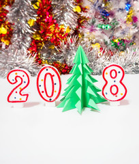 Alarm clock on Christmas Background, time to Christmas