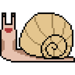vector pixel art snail © Saphatthachat