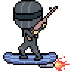 Obraz premium vector pixel art future soldier