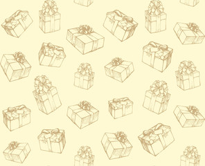 Box with gift. Vector drawing